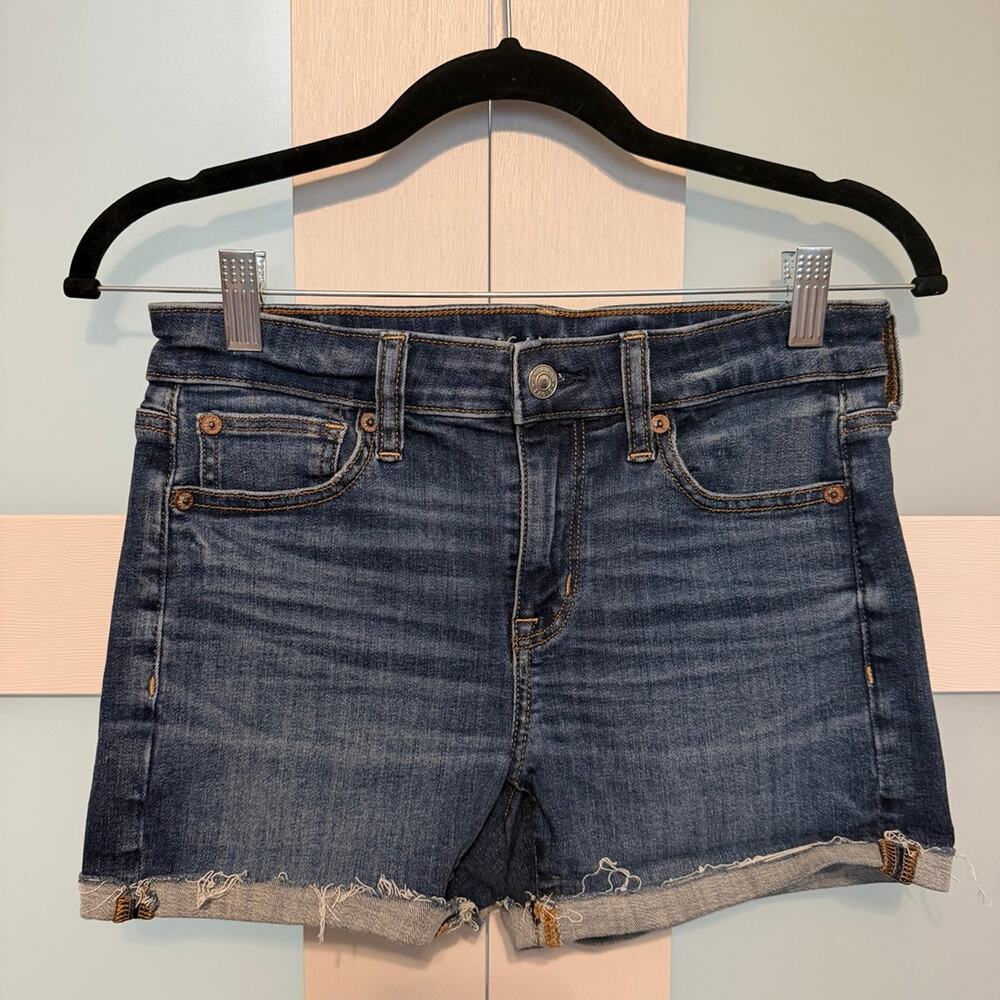 American Eagle Next Level Stretch Hi Rise Shortie Jean Shorts Womens Size 2